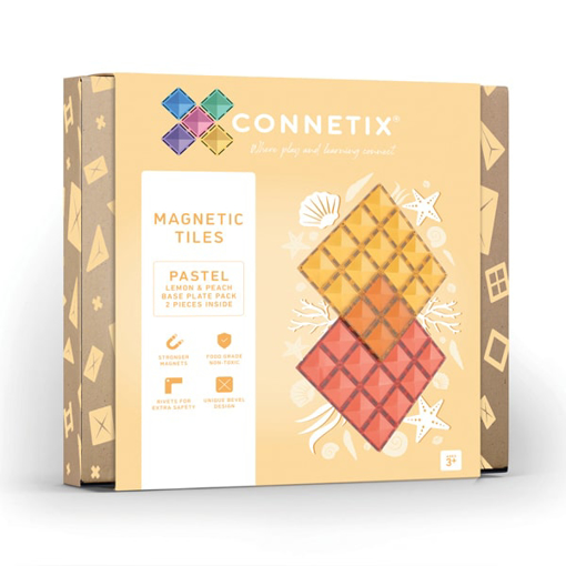 Слика на Connetix - 2 магнетни плочи лимон и праска (пастел)