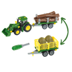 Слика на John Deere- Трактор со  приколка за дрва и сено, 2 во 1 , 1:24- Klein