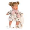 Слика на Кукла ЖОЕЛA, со бел елек и розов шал (со звуци) 38cm - Llorens Dolls