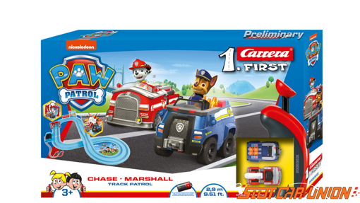 Слика на ТРКАЧКА ПАТЕКА со Чејс и Маршал од PAW PATROL 2,9 м- Carrera