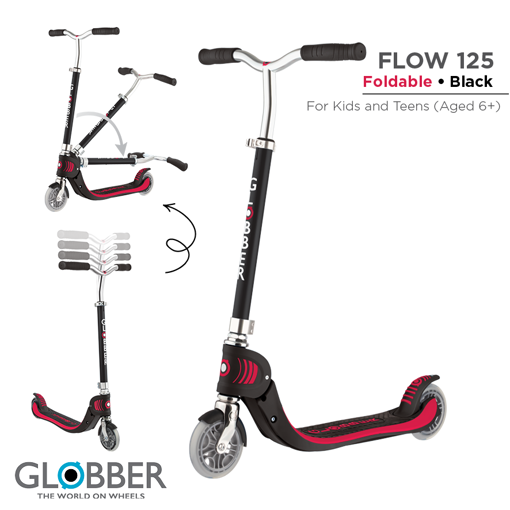 Слика на Тротинет FLOW FOLDABLE 125 (Црно-црвен) - Globber