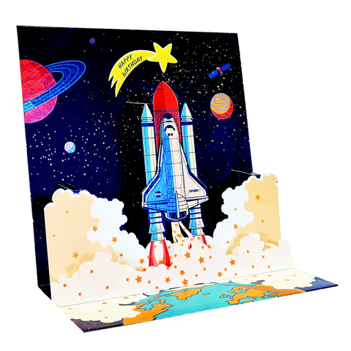 Слика на 3D картичка, Ракета - Pictura