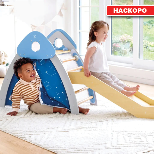Слика на Дрвен комплет за искачување и лизгање 4 во 1 - Hape International