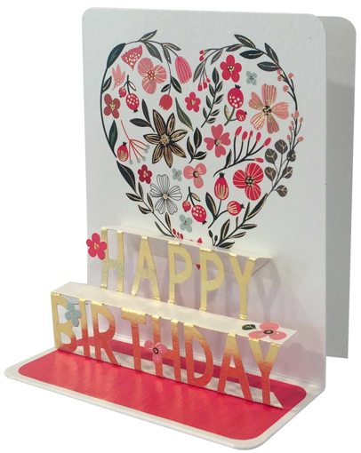 Слика на 3D мини картичка, Happy birthday, Цвеќа - Pictura