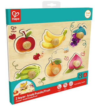 Прикажи детали за Дрвена сложувалка, Овошје- Hape Слика на Дрвена сложувалка, Овошје- Hape