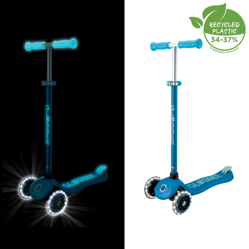 Слика на Тротинет PRIMO PLUS LIGHTS GLOW (Петрол) - Globber