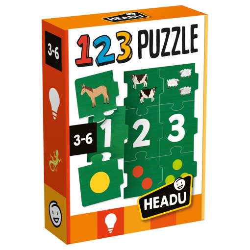 Слика на Едукативна сложувалка  „123 Puzzle“, 27 парчиња – Headu