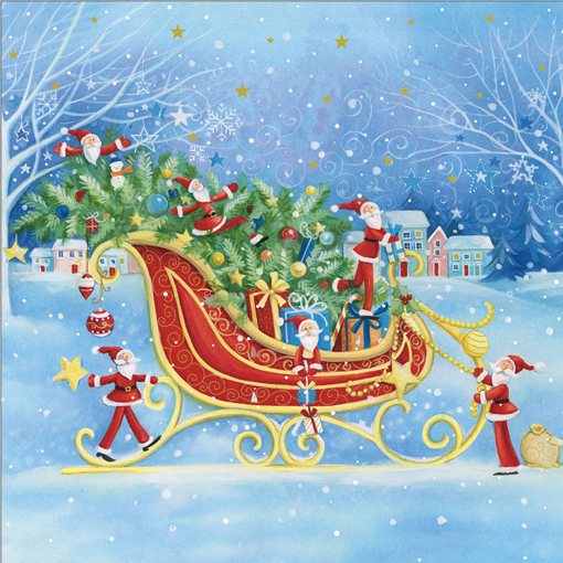 Слика на Новогодишна картичка, Санка - Pictura