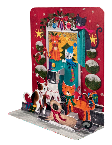 Слика на Новогодишна 3D мини картичка, Мачки  - Pictura