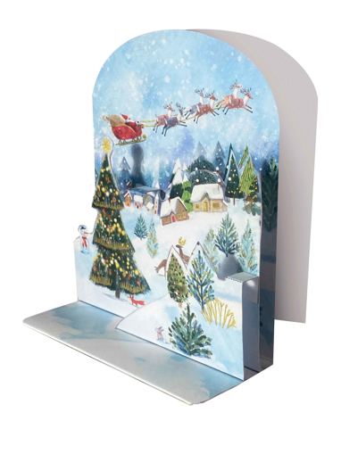 Слика на Новогодишна 3D мини картичка, Снежен пејзаж - Pictura