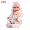 Слика на Бебе Tina со розов комбинезон со капа (плаче, вели мама и папа) 44 cm -  Llorens Dolls