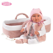 Слика на Бебе Mimo со носилка (плаче, вели мама и папа) 42 cm – Llorens Dolls