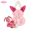 Слика на Бебе Bimba со забавна носилка со ушиња од зајаче, 35 cm  (без звуци) - Llorens Dolls