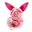 Слика на Бебе Bimba со забавна носилка со ушиња од зајаче, 35 cm  (без звуци) - Llorens Dolls