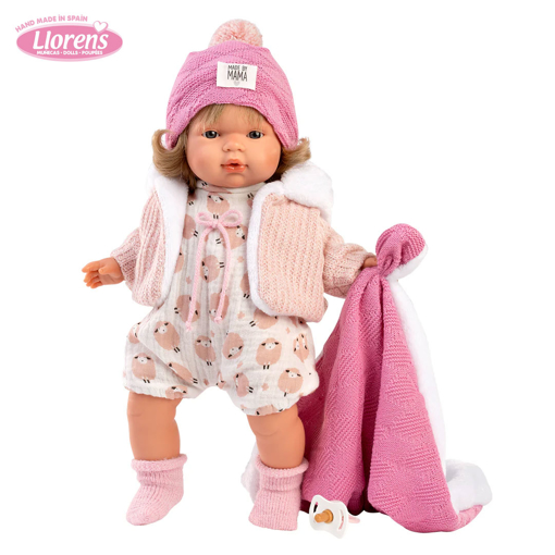 Слика на Кукла Lola со ќебе, 38 cm (плаче, вели мама и папа)  – Llorens Dolls
