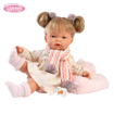 Слика на Кукла ЖОЕЛА во розов елек од крзно, 38 cm (плаче, вели мама и папа)  – Llorens Dolls