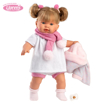 Слика на Кукла АЛЕКСАНДРА со руса коса и фустанче со светки, 42 cm (плаче, вели мама и папа)  – Llorens Dolls