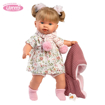 Слика на Кукла АЛЕКСАНДРА со плетена јакна и фустан со цветен дезен, 42 cm (плаче, вели мама и папа)  – Llorens Dolls