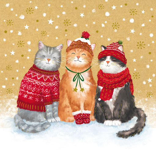 Слика на Новогодишна честитка ТРИ МАЧКИ, Cosy Paper - Pictura