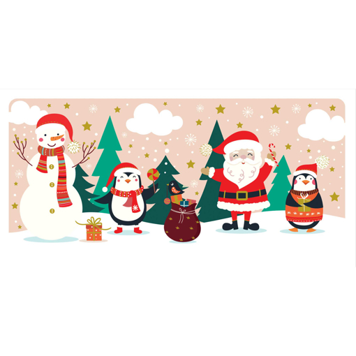 Слика на Новогодишна честитка ДЕДО МРАЗ И ПИНГВИНИ, Les Enchantées - Pictura