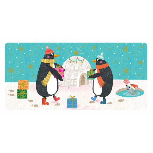 Слика на Новогодишна честитка ПИНГВИНИ И ИГЛУ, Les Enchantées - Pictura