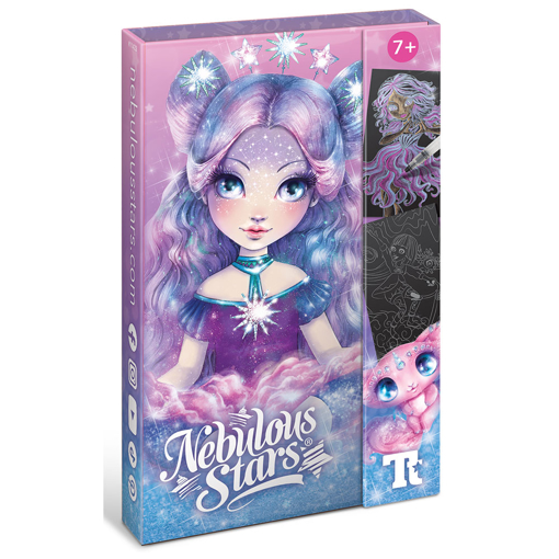 Слика на Акварел боенка со црни листови  за носење – Nebulous Stars