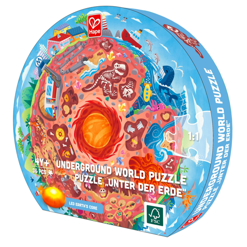 Слика на Едукативна подна сложувалка, Центарот на Земјата (36 парчиња) - Hape
