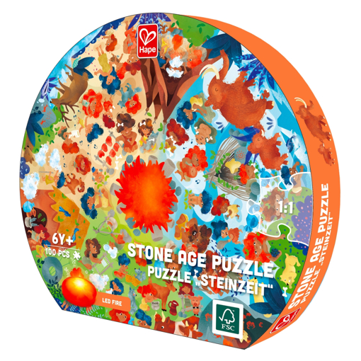 Слика на Едукативна подна сложувалка, Камено доба (100 парчиња) - Hape