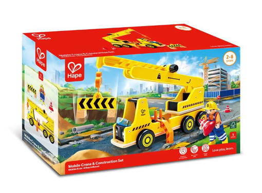Слика на Дрвен сет, Мобилен кран со додатоци, 5 делови - Hape