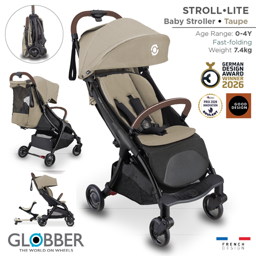 Слика на ДЕТСКА КОЛИЧКА STROLL•LITE (Сиво-кафеава) - Globber