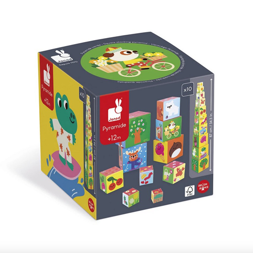 Слика на Пирамида од 10 картонски коцки – ГОДИШНИТЕ ВРЕМИЊА- Janod