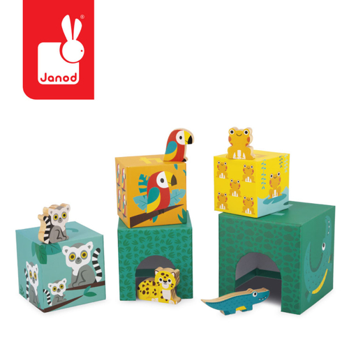 Слика на Пирамида со 5 коцки (дрво) Tropik - Janod