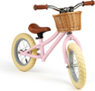 Слика на Детски баланс велосипед со кошничка, розев – Pink Balance Bike – Bigjigs Toys