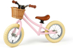 Слика на Детски баланс велосипед со кошничка, розев – Pink Balance Bike – Bigjigs Toys