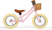 Слика на Детски баланс велосипед со кошничка, розев – Pink Balance Bike – Bigjigs Toys