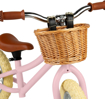 Слика на Детски баланс велосипед со кошничка, розев – Pink Balance Bike – Bigjigs Toys