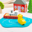 Слика на Дрвен железнички сет „ Во Град и на Село“ 91 елемент – Town & Country Train Set – Bigjigs Toys