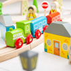 Слика на Дрвен железнички сет „ Во Град и на Село“ 91 елемент – Town & Country Train Set – Bigjigs Toys