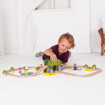 Слика на Дрвен железнички сет „Фарма“ 44 парчиња – Farm Train Set – Bigjigs Toys