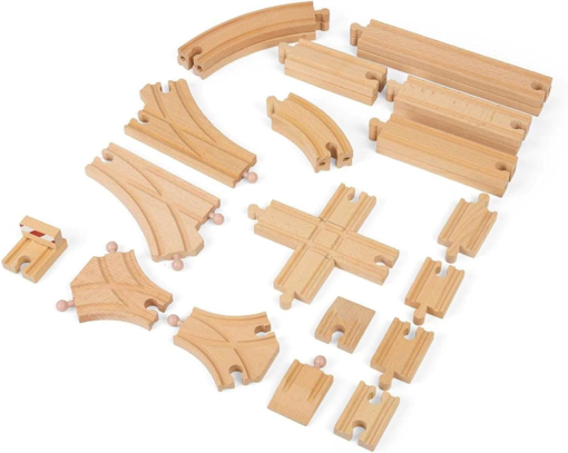 Слика на Додатоци за проширување на железничка пруга  25 парчиња– Low Level Track Expansion Set – Bigjigs Toys