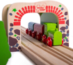 Слика на Дрвен двоен тунел за железница – Double Tunnel – Bigjigs Toys