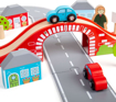 Слика на Дрвен пат „Осумка“ со мост – Figure of Eight Roadway – Bigjigs Rail