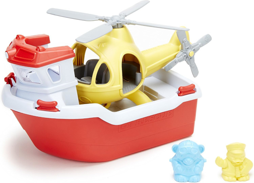 Слика на Спасувачки брод со хеликоптер – Green Toys