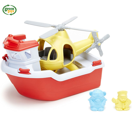 Слика на Спасувачки брод со хеликоптер – Green Toys