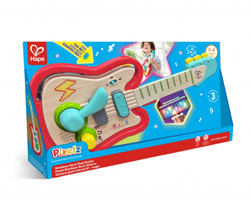 Слика на Интерактивна играчка  Pixelz Шарена рок гитара - Hape