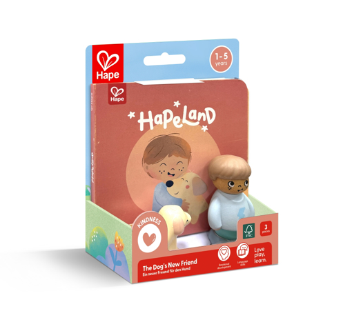 Слика на Комплет за игра со момче, куче и 3D книга - Hape