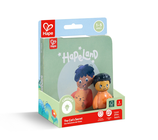 Слика на Комплет за игра со момче, маче и 3D книга - Hape